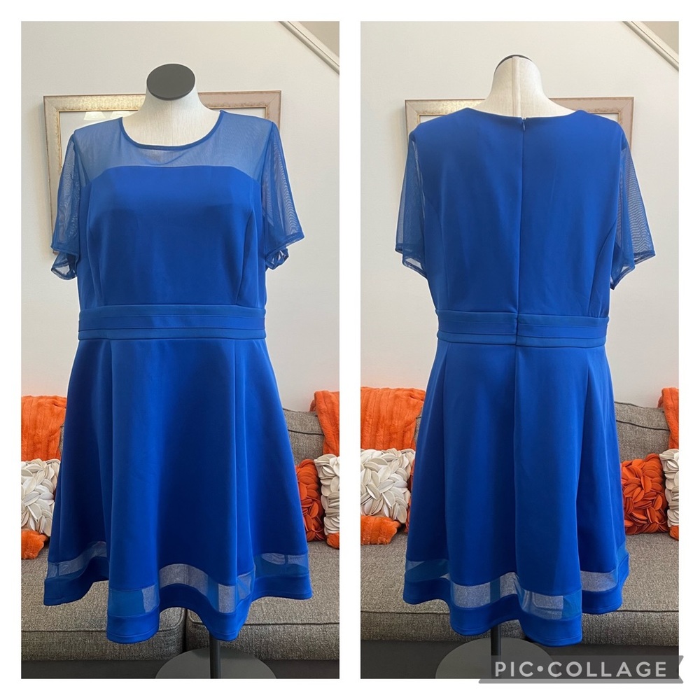 ❣️🆕Lane Bryant Cobalt Blue Mesh Detail Dress❣️